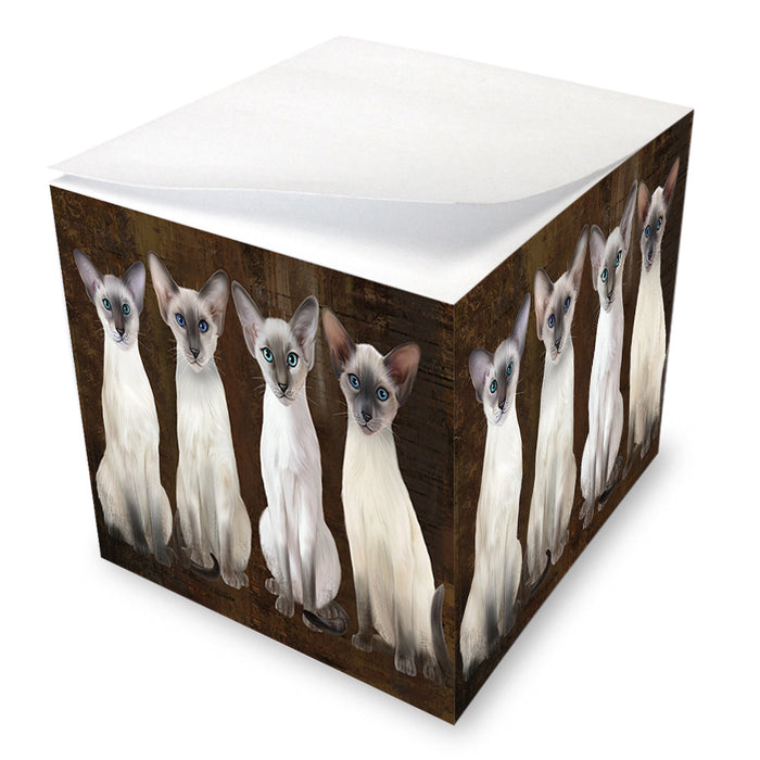 Rustic 4 Blue Point Siamese Cats Note Cube NOC56004
