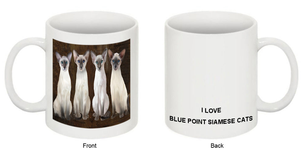Rustic 4 Blue Point Siamese Cats Coffee Mug MUG49756