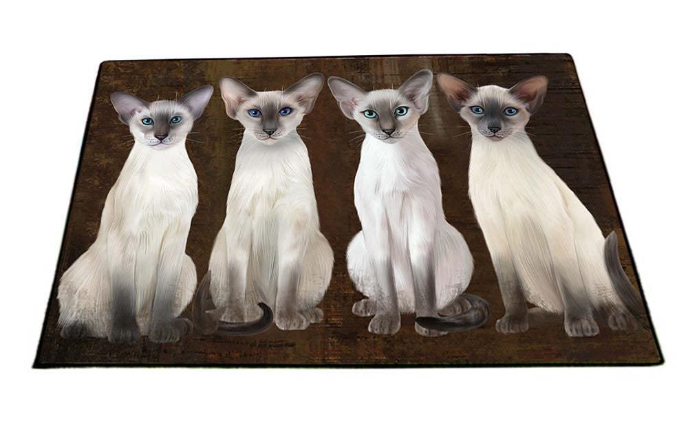 Rustic 4 Blue Point Siamese Cats Floormat FLMS54607