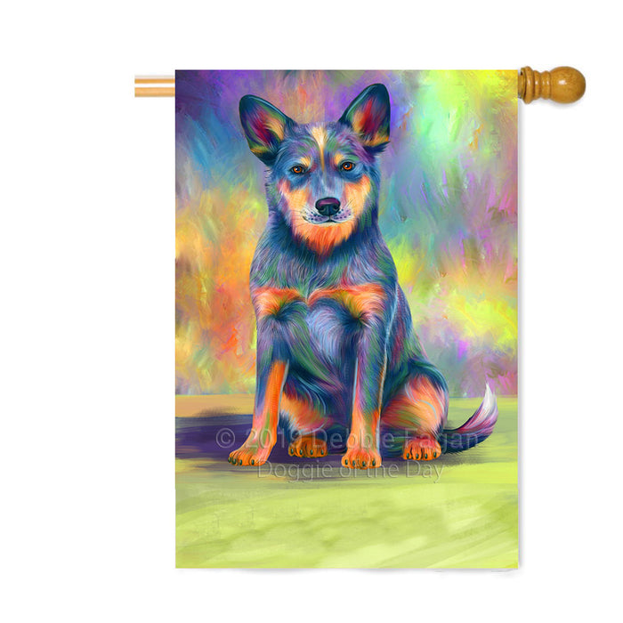 Personalized Paradise Wave Blue Heeler Dog Custom House Flag FLG-DOTD-A60069