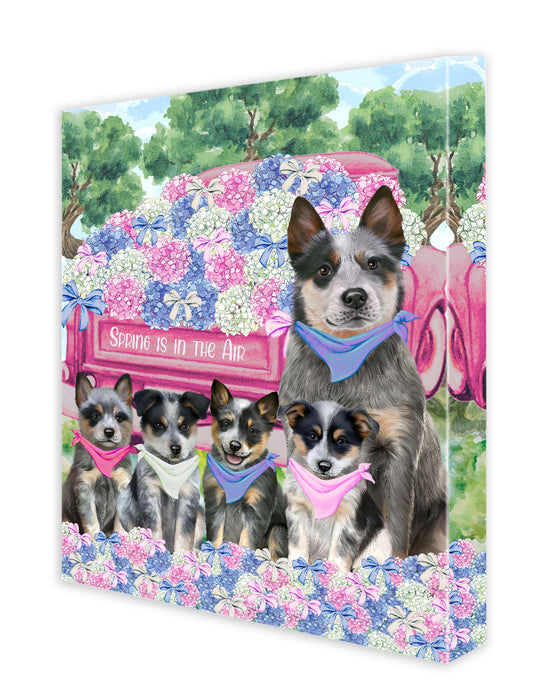 Blue Heeler Canvas: Explore a Variety of Designs, Custom, Digital Art Wall Painting, Personalized, Ready to Hang Halloween Room Decor, Pet Gift for Dog Lovers
