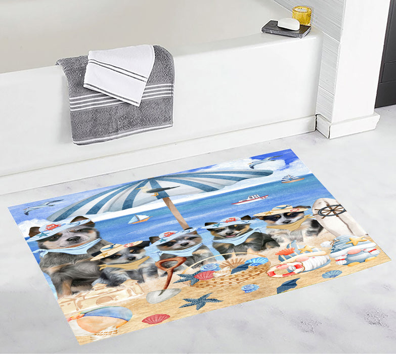 Blue Heeler Custom Bath Mat, Explore a Variety of Personalized Designs, Anti-Slip Bathroom Pet Rug Mats, Dog Lover's Gifts