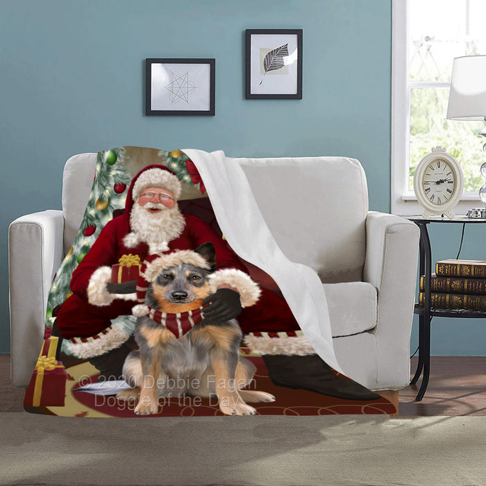 Santa's Christmas Surprise Blue Heeler Dog Blanket BLNKT142113