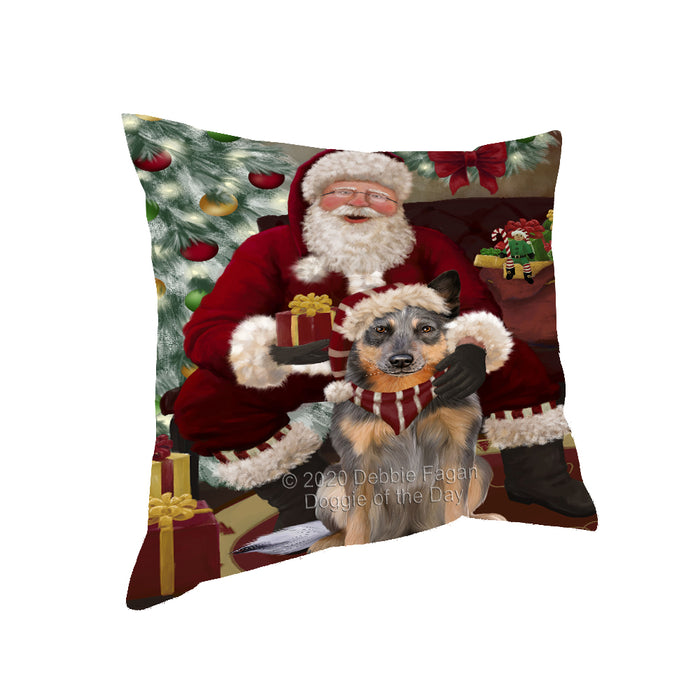 Santa's Christmas Surprise Blue Heeler Dog Pillow PIL87104