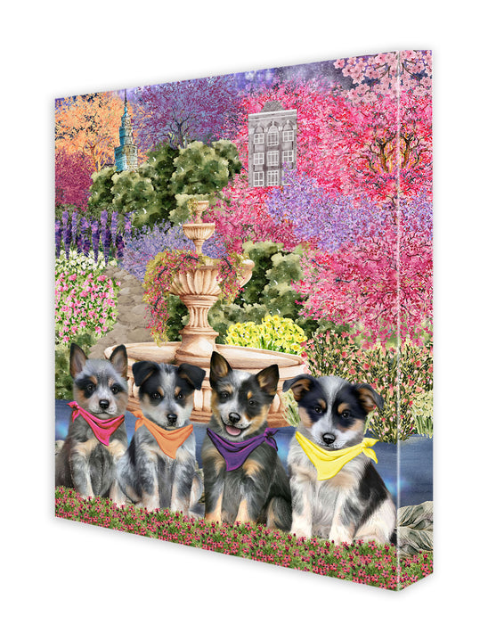 Blue Heeler Canvas: Explore a Variety of Designs, Custom, Digital Art Wall Painting, Personalized, Ready to Hang Halloween Room Decor, Pet Gift for Dog Lovers
