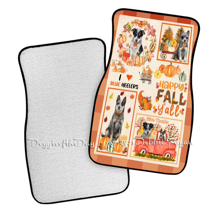 Happy Fall Y'all Pumpkin Blue Heeler Dogs Polyester Anti-Slip Vehicle Carpet Car Floor Mats CFM49126