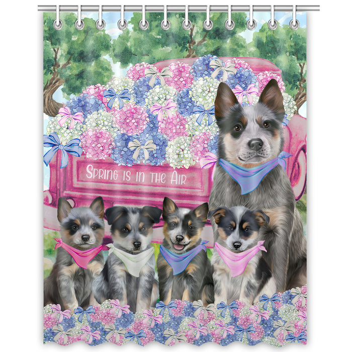 Blue Heeler Shower Curtain: Explore a Variety of Designs, Halloween Bathtub Curtains for Bathroom with Hooks, Personalized, Custom, Gift for Pet and Dog Lovers