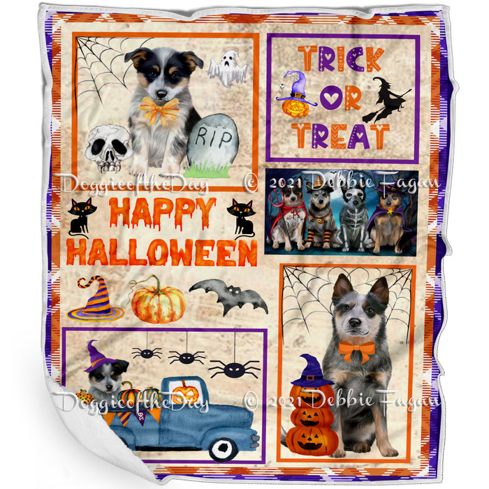 Happy Halloween Trick or Treat Blue Heeler Dogs Blanket BLNKT143724