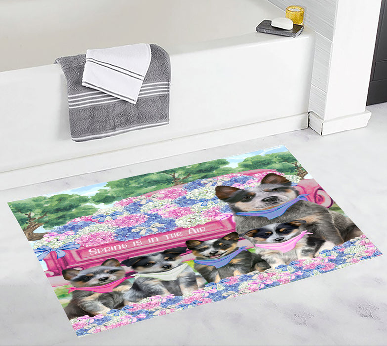 Blue Heeler Personalized Bath Mat, Explore a Variety of Custom Designs, Anti-Slip Bathroom Rug Mats, Pet and Dog Lovers Gift