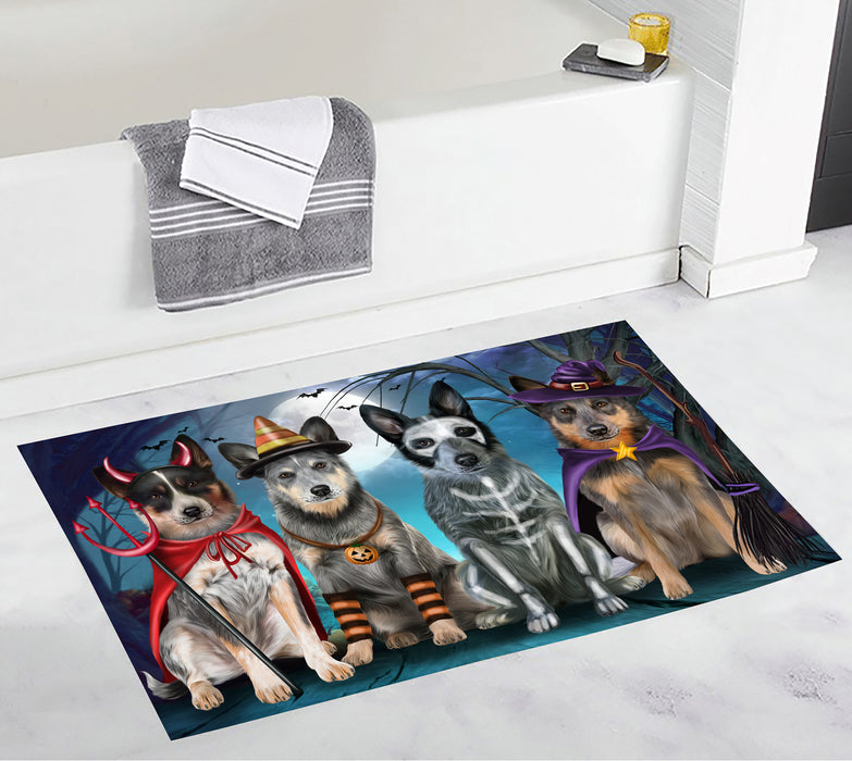 Halloween Trick or Teat Blue Heeler Dogs Bath Mat