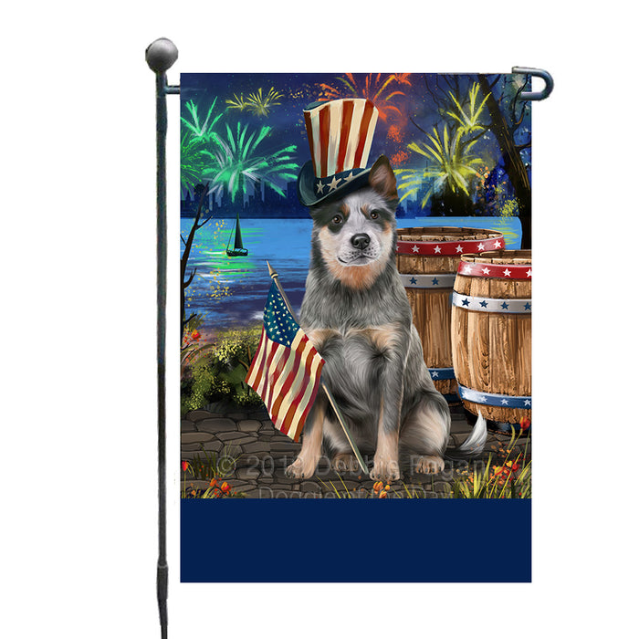 Personalized 4th of July Firework Blue Heeler Dog Custom Garden Flags GFLG-DOTD-A57801