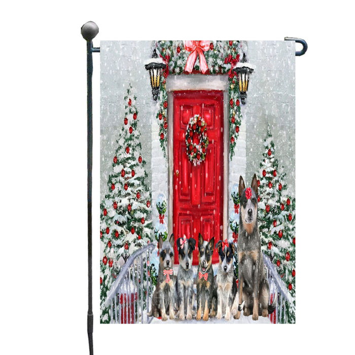 Christmas Holiday Welcome Blue Heeler Dogs Garden Flags- Outdoor Double Sided Garden Yard Porch Lawn Spring Decorative Vertical Home Flags 12 1/2"w x 18"h