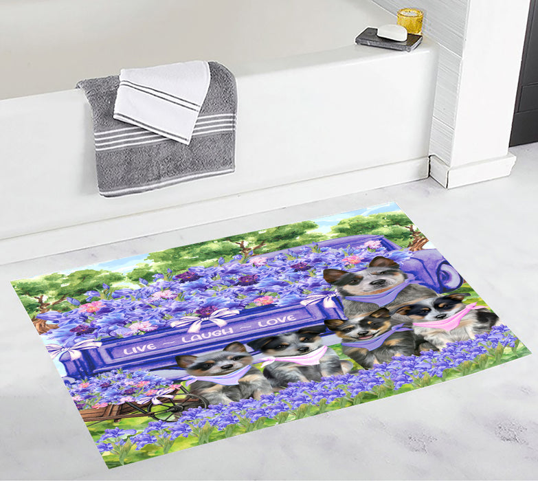 Blue Heeler Bath Mat: Explore a Variety of Designs, Custom, Personalized, Anti-Slip Bathroom Rug Mats, Gift for Dog and Pet Lovers