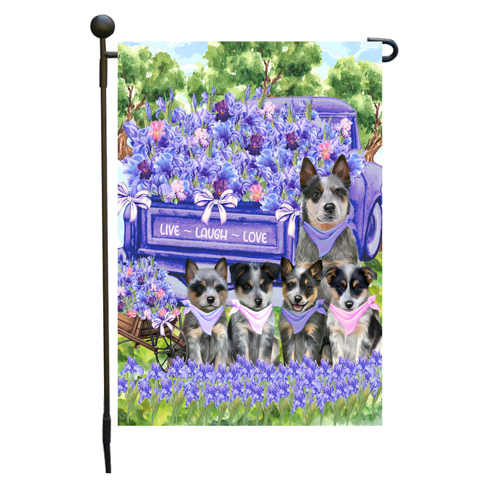 Blue Heeler Dogs Garden Flag for Dog and Pet Lovers, Explore a Variety of Designs, Custom, Personalized, Weather Resistant, Double-Sided, Outdoor Garden Yard Decoration
