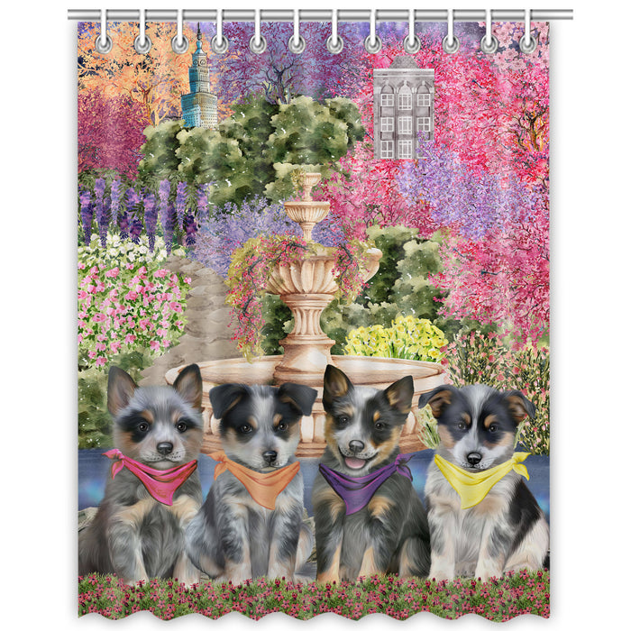 Blue Heeler Shower Curtain, Personalized Bathtub Curtains for Bathroom Decor with Hooks, Explore a Variety of Designs, Custom, Pet Gift for Dog Lovers