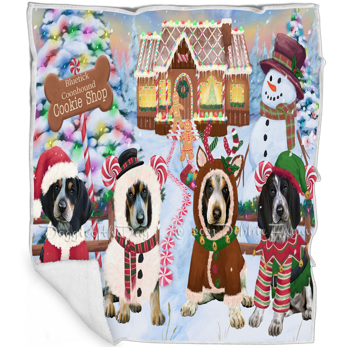 Holiday Gingerbread Cookie Shop Bluetick Coonhounds Dog Blanket BLNKT124419
