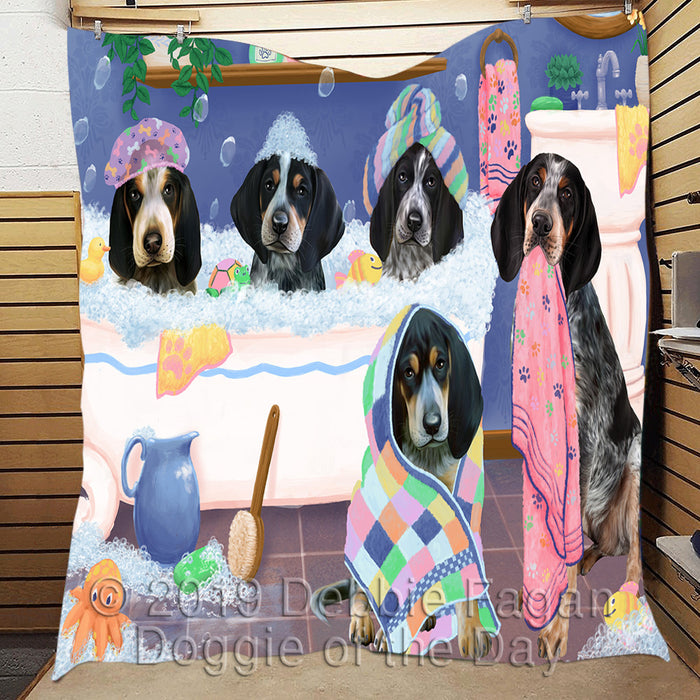 Rub A Dub Dogs In A Tub Bluetick Coonhound Dogs Quilt
