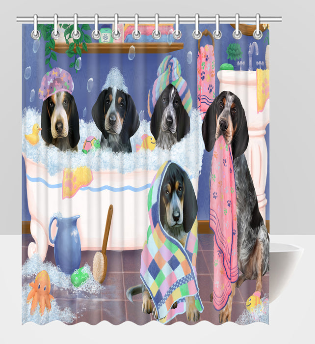 Rub A Dub Dogs In A Tub Bluetick Coonhound Dogs Shower Curtain