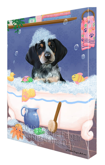 Rub A Dub Dog In A Tub Bluetick Coonhound Dog Canvas Print Wall Art Décor CVS142343