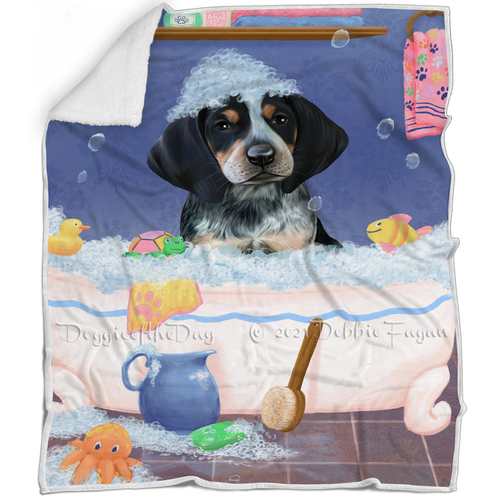 Rub A Dub Dog In A Tub Bluetick Coonhound Dog Blanket BLNKT143015