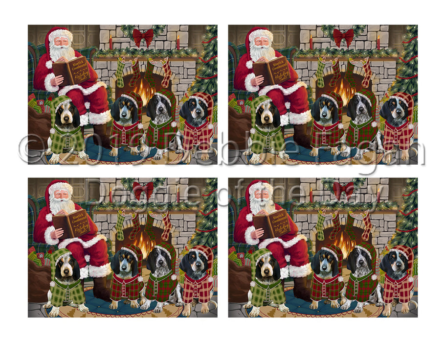 Christmas Cozy Holiday Fire Tails Bluetick Coonhound Dogs Placemat