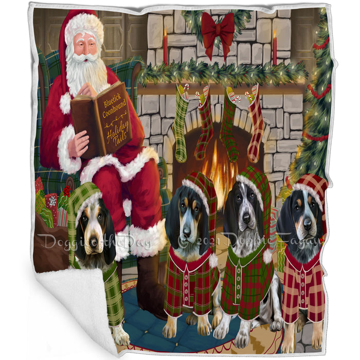 Christmas Cozy Holiday Tails Bluetick Coonhounds Dog Blanket BLNKT115365