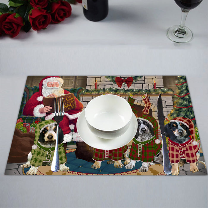 Christmas Cozy Holiday Fire Tails Bluetick Coonhound Dogs Placemat