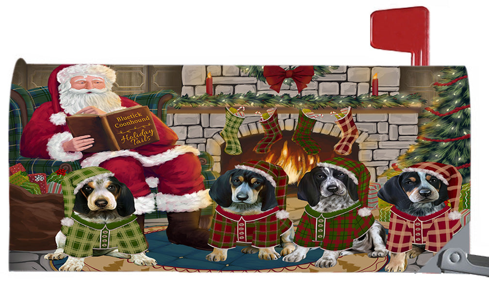 Christmas Cozy Holiday Fire Tails Bluetick Coonhound Dogs 6.5 x 19 Inches Magnetic Mailbox Cover Post Box Cover Wraps Garden Yard Décor MBC48883