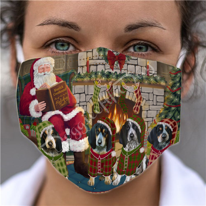 Christmas Cozy Holiday Fire Tails Bluetick Coonhound Dogs Face Mask FM48612
