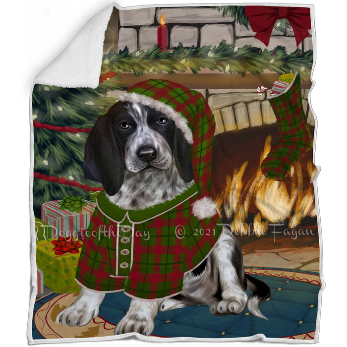 The Stocking was Hung Bluetick Coonhound Dog Blanket BLNKT116481