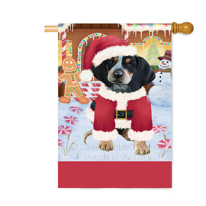 Personalized Gingerbread Candyfest Bluetick Coonhound Dog Custom House Flag FLG63742