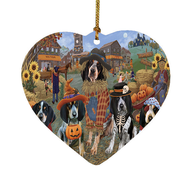 Halloween 'Round Town Blue Heeler Dogs Heart Christmas Ornament HPOR57476