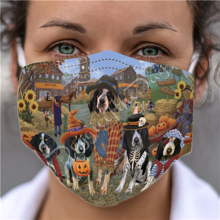 Halloween 'Round Town Bluetick Coonhound Dogs Face Mask FM49933