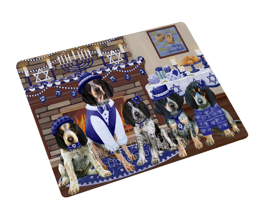 Happy Hanukkah Family and Happy Hanukkah Both Bluetick Coonhound Dogs Magnet MAG77596 (Small 5.5" x 4.25")