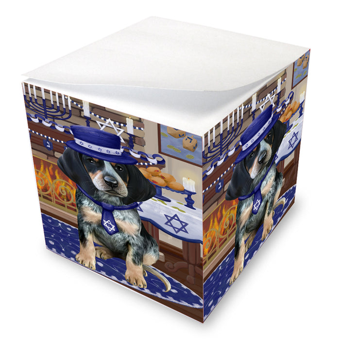 Happy Hanukkah Family Bluetick Coonhound Dogs note cube NOC-DOTD-A56683