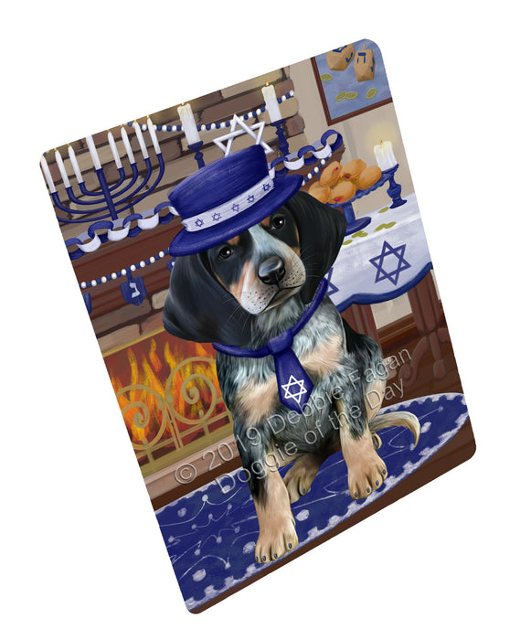 Happy Hanukkah Family and Happy Hanukkah Both Bluetick Coonhound Dog Large Refrigerator / Dishwasher Magnet RMAG105024