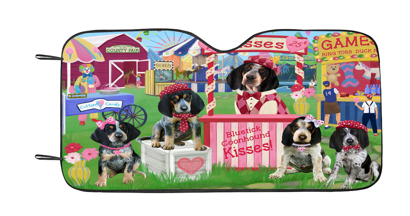 Carnival Kissing Booth Bluetick Coonhound Dogs Car Sun Shade