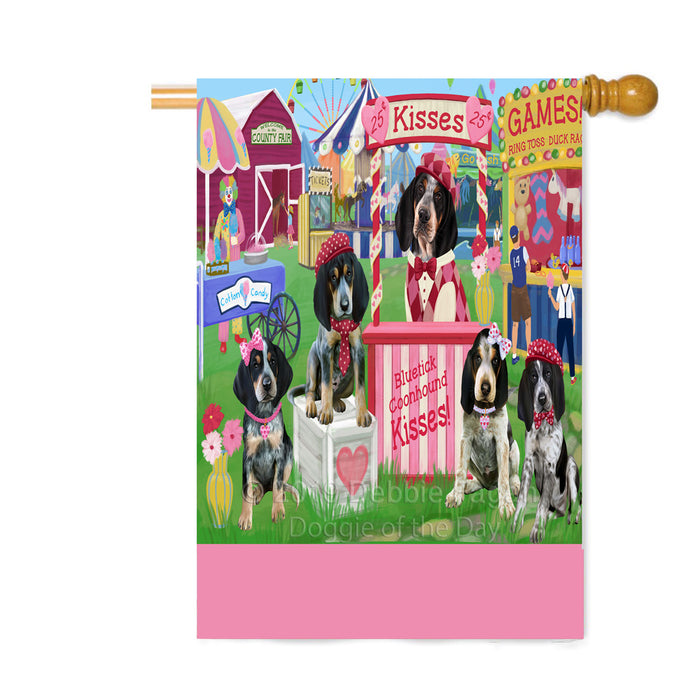 Personalized Carnival Kissing Booth Bluetick Coonhound Dogs Custom House Flag FLG63587