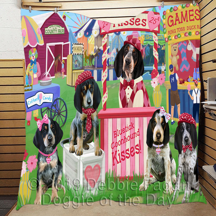 Carnival Kissing Booth Bluetick Coonhound Dogs Quilt