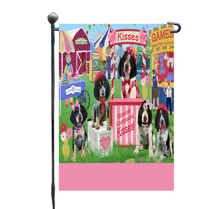 Personalized Carnival Kissing Booth Bluetick Coonhound Dogs Custom Garden Flag GFLG64263