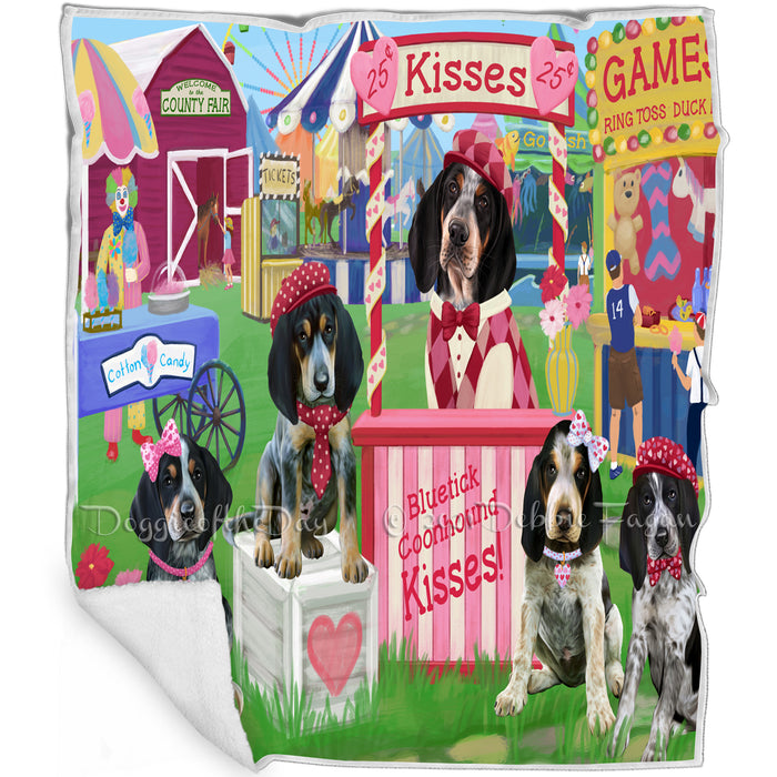 Carnival Kissing Booth Bluetick Coonhounds Dog Blanket BLNKT122484