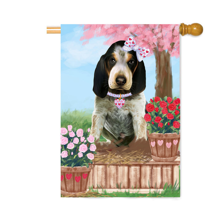 Personalized Rosie 25 Cent Kisses Bluetick Coonhound Dog Custom House Flag FLG64805