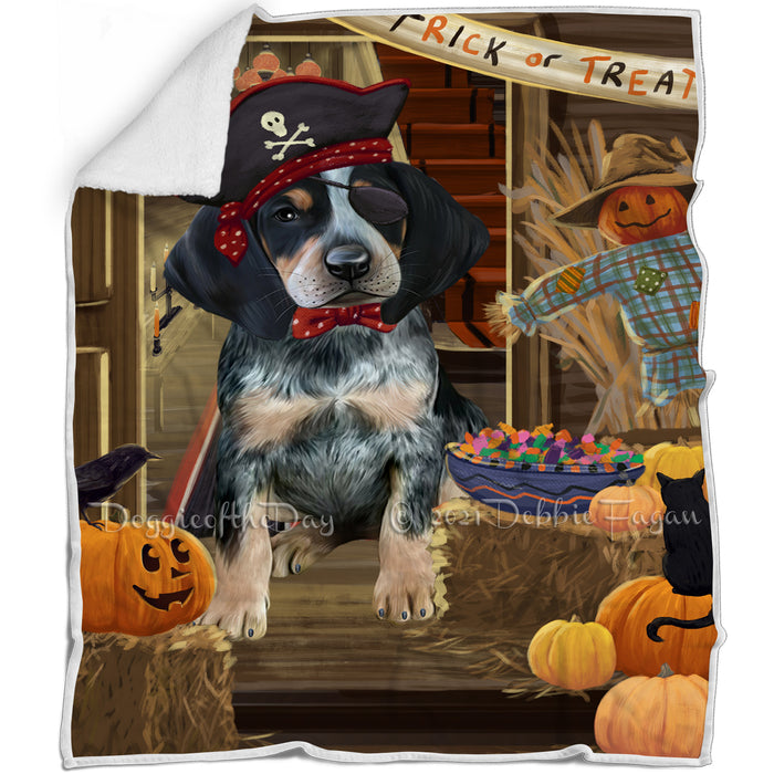 Enter at Own Risk Trick or Treat Halloween Bluetick Coonhound Dog Blanket BLNKT94575
