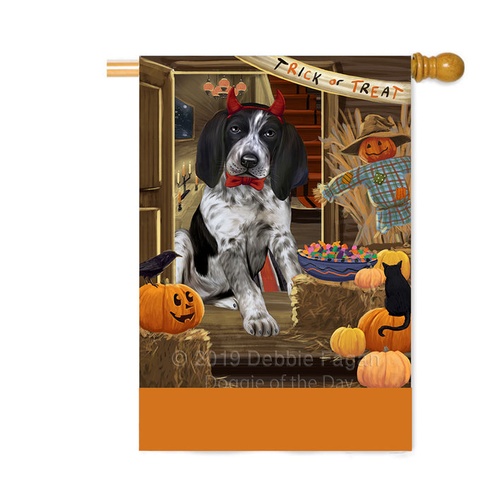 Personalized Enter at Own Risk Trick or Treat Halloween Bluetick Coonhound Dog Custom House Flag FLG-DOTD-A59539