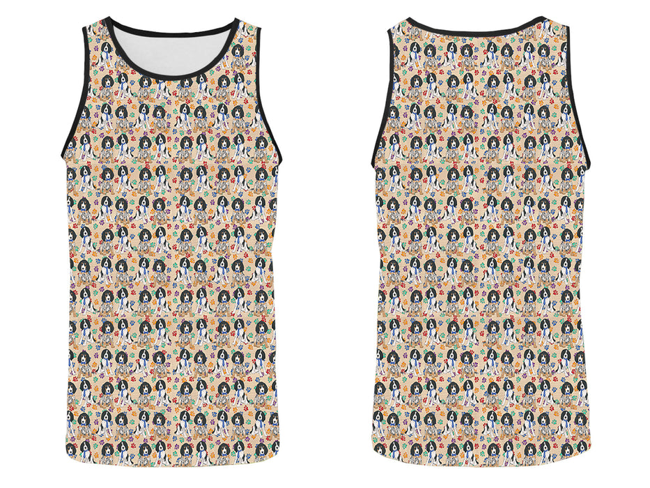 Rainbow Paw Print Bluetick Coonhound Dogs Blue All Over Print   Men's Tank Top