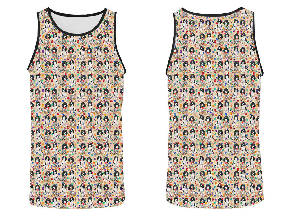 Rainbow Paw Print Bluetick Coonhound Dogs Red All Over Print   Men's Tank Top