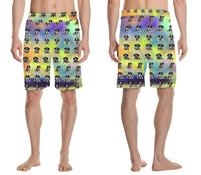 Paradise Wave Bluetick Coonhound Dogs All Over Print Men's Casual Shorts