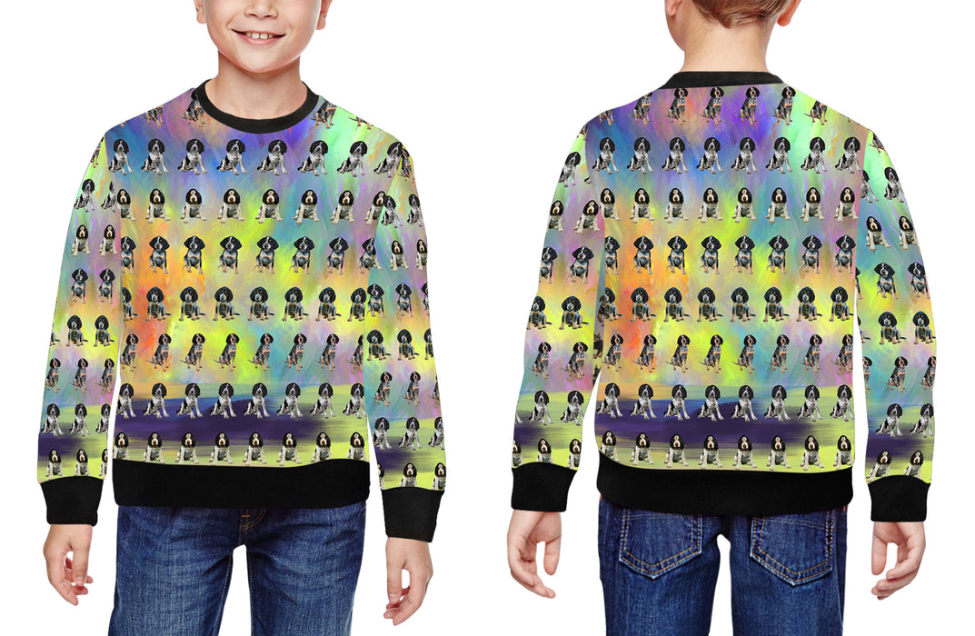 Paradise Wave Bluetick Coonhound Dogs All Over Print Crewneck Kids Sweatshirt