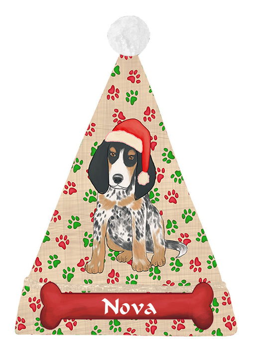 Pet Name Personalized Christmas Paw Print Heeler Dogs Red Santa Hat