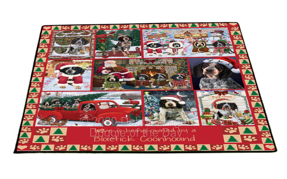Love is Being Owned Christmas Bluetick Coonhound Dogs Floormat FLMS54793